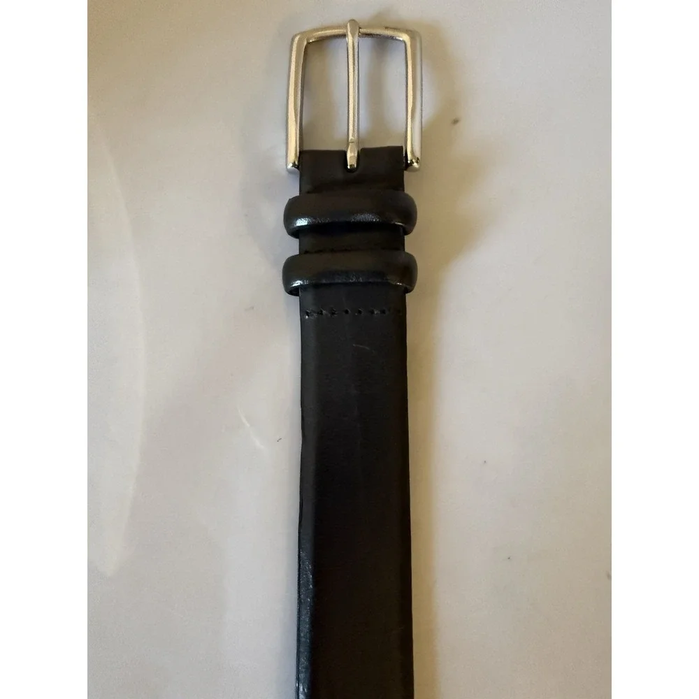 Polo Ralph Lauren Engine-Turned Belt 40/100 Black Italian Leather 2110754-001